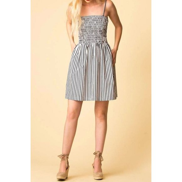 ATM Anthony Thomas Melillo Dresses & Skirts - NEW ATM Striped Poplin Mini Smocked Tube Vertical